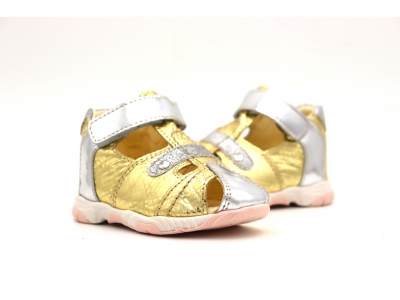 Sandale copii Lui Kids, cod 3S335, seria SIMBA, auriu, piele naturala