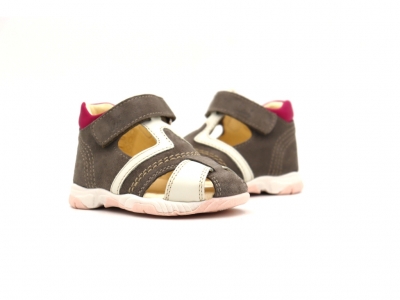 Sandale copii Lui Kids, cod 3S373, seria SIMBA, gri, piele naturala