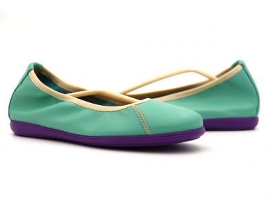 Pantofi femei Lui Kids, cod 2P440, seria RAINBOW, turcoaz, piele naturala