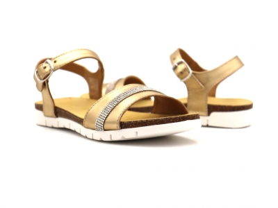 Sandale femei Lui Shoes, cod 2S674, seria ELSA, auriu, piele naturala