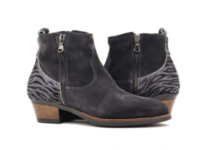 Botine femei Lui Shoes, cod 2B104, seria SANDRA F, gri, piele naturala