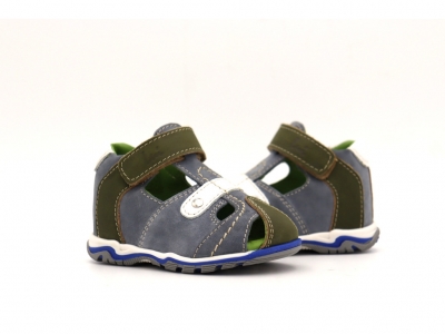 Sandale copii baieti Lui Kids, cod 5S24, seria SIMBA, gri, piele naturala