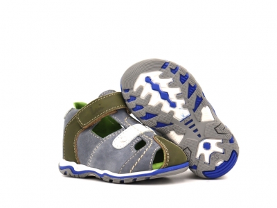 Sandale copii baieti Lui Kids, cod 5S24, seria SIMBA, gri, piele naturala