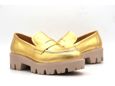 Pantofi femei Lui Shoes, cod 2P447, seria LORI, auriu, piele naturala
