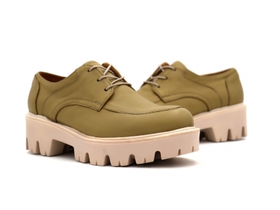 Pantofi femei Lui Shoes, cod 2P464, seria LORI, khaki, piele naturala