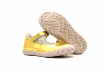 Pantofi copii fete Lui Kids, cod 6P285, seria FRANCA, auriu, piele naturala