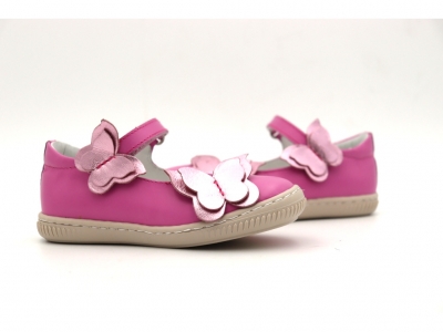 Pantofi copii fete Lui Kids, cod 6P288, seria FRANCA, roz, piele naturala
