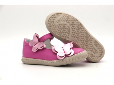 Pantofi copii fete Lui Kids, cod 6P288, seria FRANCA, roz, piele naturala