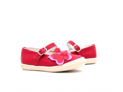 Pantofi copii fete Lui Kids, cod 6P298, seria LINDA, rosu, piele naturala