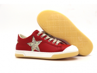 Pantofi sport copii fete Lui Kids, cod 6A144, seria SUPER STAR, rosu, piele naturala