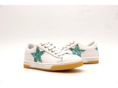 Pantofi sport copii fete Lui Kids, cod 6A145, seria SUPER STAR, alb, piele naturala