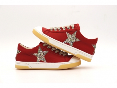 Pantofi sport copii fete Lui Kids, cod 6A147, seria SUPER STAR, rosu, piele naturala