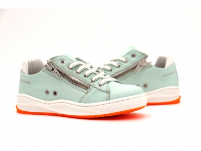 Pantofi sport copii Lui Shoes, cod 3A987, seria ZIPPY, verde pal, piele naturala