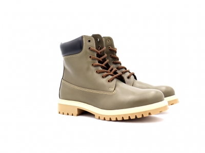 Ghete barbati Lui Shoes, cod 1G811, seria TIMBER, khaki, piele naturala