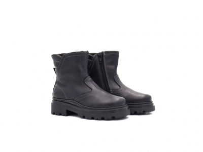 Botine copii fete Lui Shoes, cod 6B8, seria STELA, negru, piele naturala