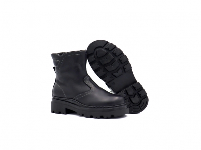 Botine copii fete Lui Shoes, cod 6B8, seria STELA, negru, piele naturala
