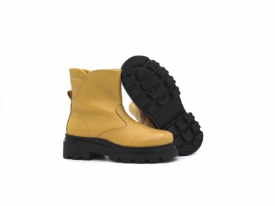 Botine copii fete Lui Shoes, cod 6B9, seria STELA, galben, piele naturala