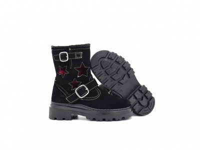 Cizme copii fete Lui Shoes, cod 6C424, seria LELLY, negru, piele naturala