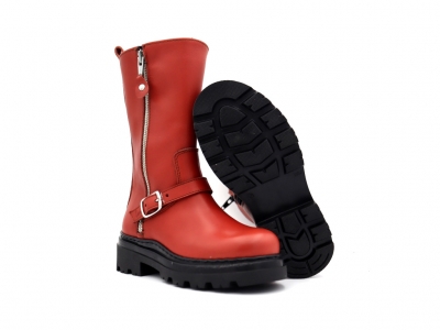 Cizme copii fete Lui Shoes, cod 6C425, seria ROAD, caramiziu, piele naturala