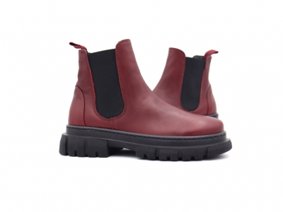 Botine femei Lui Shoes, cod 2B118, seria PEZZO E, bordo, piele naturala