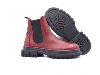 Botine femei Lui Shoes, cod 2B118, seria PEZZO E, bordo, piele naturala