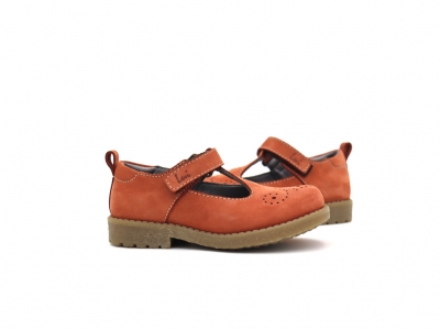 Pantofi copii Lui Shoes, cod 3P68, seria SARA, caramiziu, piele naturala
