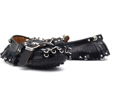 Mocasini femei Lui Shoes, cod 2M193, seria CARVE, negru, piele naturala