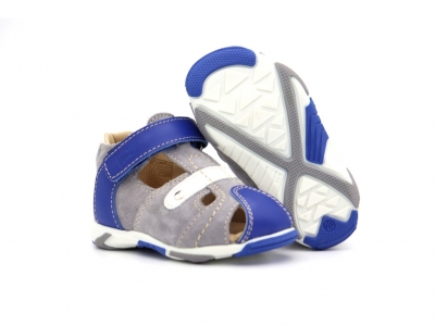 Sandale copii Lui Kids, cod 3S406, seria SIMBA, gri, piele naturala