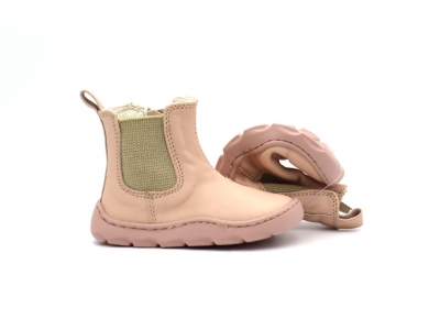Botine copii Lui Kids, cod 3B12, seria FROG, roz pal, piele naturala