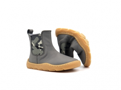 Botine copii Lui Kids, cod 3B13, seria FROG, gri, piele naturala