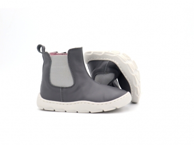 Botine copii Lui Kids, cod 3B15, seria FROG, gri, piele naturala