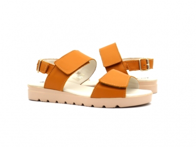 Sandale femei Lui Shoes, cod 2S691, seria MIA, galben mustar, piele naturala