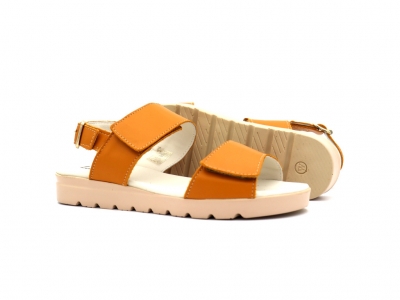 Sandale femei Lui Shoes, cod 2S691, seria MIA, galben mustar, piele naturala