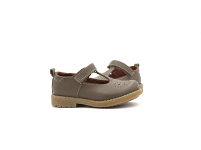 Pantofi copii Lui Kids, cod 3P79, seria SARA, khaki, piele naturala