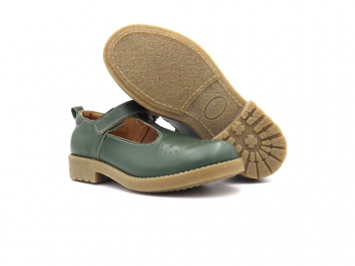 Pantofi copii Lui Kids, cod 3P81, seria SARA, verde forest, piele naturala