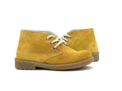 Ghete copii Lui Kids, cod 3G2522, seria CREP, galben mustar, piele naturala