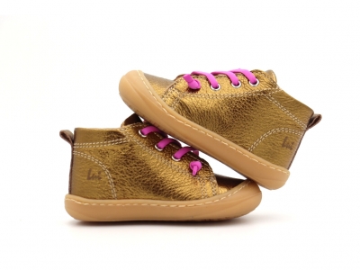 Pantofi sport copii Lui Kids, cod 3A1225, seria PRIMO, auriu, piele naturala