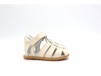 Sandale copii Lui Kids, cod 3S442, seria SPIDER, crem, piele naturala