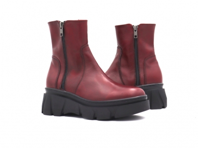 Botine femei Lui Shoes, cod 2B133, seria NOVEMBER, bordo, piele naturala