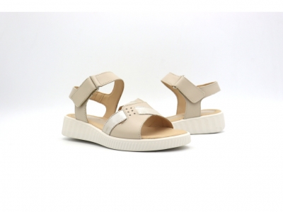 Sandale femei Lui Shoes, cod 2S696, seria ELVIS, crem, piele naturala