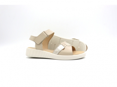Sandale femei Lui Shoes, cod 2S696, seria ELVIS, crem, piele naturala
