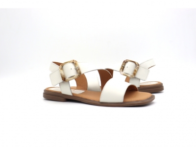 Sandale femei Lui Shoes, cod 2S698, seria ELVIS, alb, piele naturala