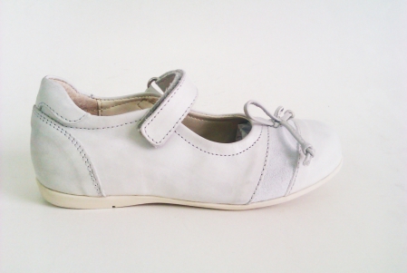 Pantofi copii fete LM, cod 6P63, seria PASQUALINA, alb, piele naturala