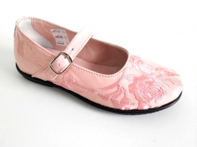 Pantofi copii fete LM, cod 6P69, seria PAMELA, roz, piele naturala