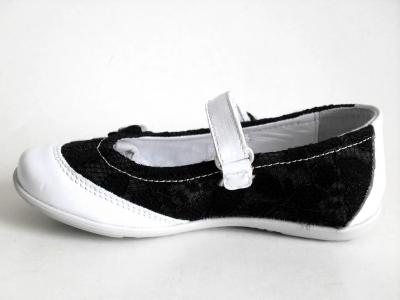 Sandale copii fete LM, cod 6S83, seria FLEUR, alb, piele naturala