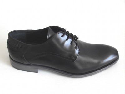 Pantofi barbati LM, cod 1P344, seria SIMPLY, negru, piele naturala