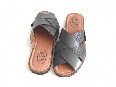 Sandale barbati LM, cod 1S57, seria BREEZE, gri, piele naturala