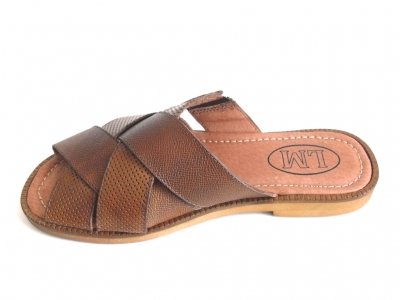 Sandale barbati LM, cod 1S59, seria BREEZE, maro, piele naturala