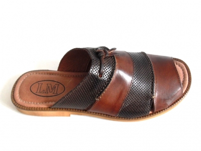 Sandale barbati LM, cod 1S61, seria BREEZE, maro, piele naturala