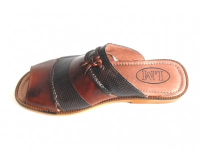 Sandale barbati LM, cod 1S61, seria BREEZE, maro, piele naturala